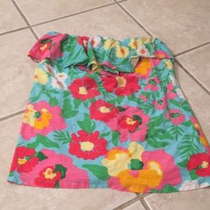 Floral Lilly Pulitzer Strapless Top